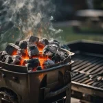 fast lighting charcoal for barbeque using chimney starter with quick ignition
